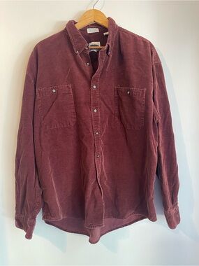 Vintage Northern Elements Burgundy Corduroy Shirt XL